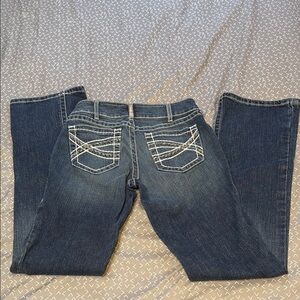Ariat Blue Boot Cut Jeans with White Stitching